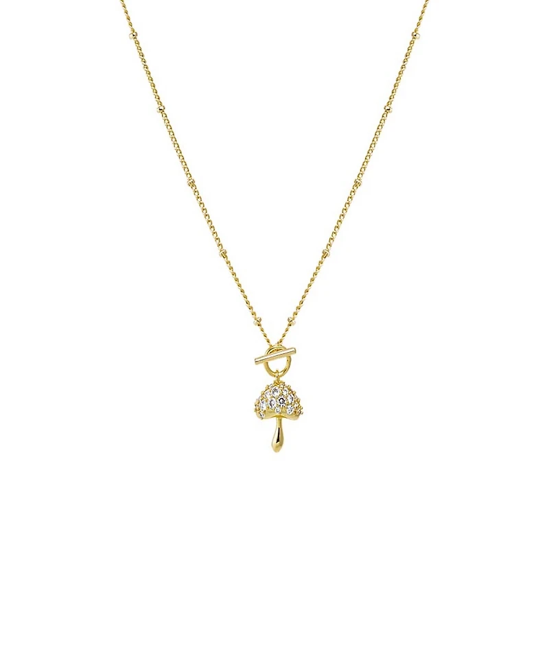 by Adina Eden Cubic Zirconia Mushroom Toggle Pendant Necklace
