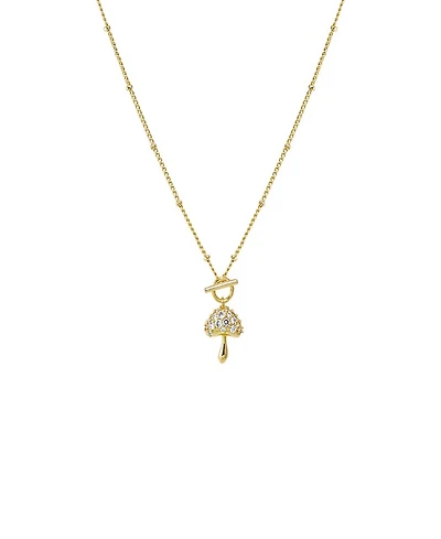 by Adina Eden Cubic Zirconia Mushroom Toggle Pendant Necklace