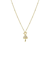 by Adina Eden Cubic Zirconia Mushroom Toggle Pendant Necklace
