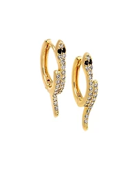 by Adina Eden Colored Gold Plated Eye Snake Huggie Earrings