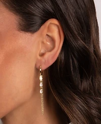 by Adina Eden Floating Cubic Zirconia Gold Plated Drop Chain Huggie Earrings