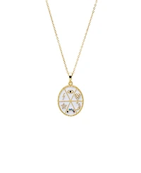 by Adina Eden Pave Multi Charm Gold Plated Coin Pendant Necklace