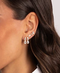 by Adina Eden Cubic Zirconia Gold Plated Double Graduated Pear Stud Earrings