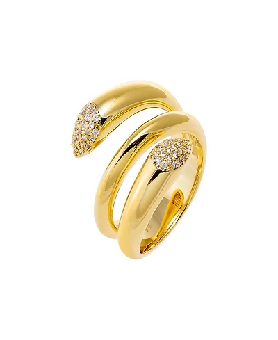 by Adina Eden Pave Gold Plated Claw Looped Wrap Ring
