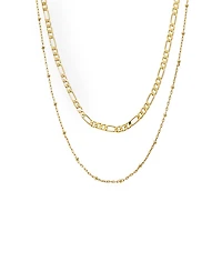 by Adina Eden Two In One Figaro X Ball Chain Necklace