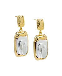 by Adina Eden Fluid Gold Plated Pearl Drop Stud Earrings