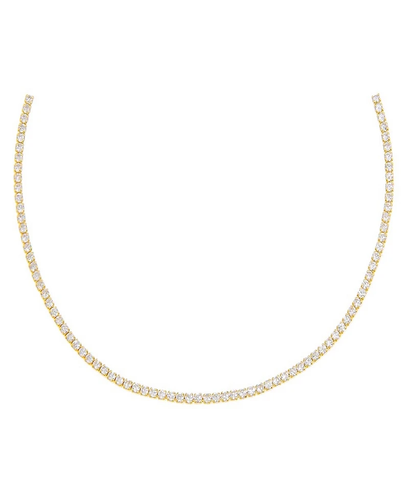 Thin Tennis Choker in 14k Gold Plated Over Sterling Silver