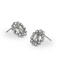 Steve Madden Faux Cultured Pearl Signature Circle Stud Earrings