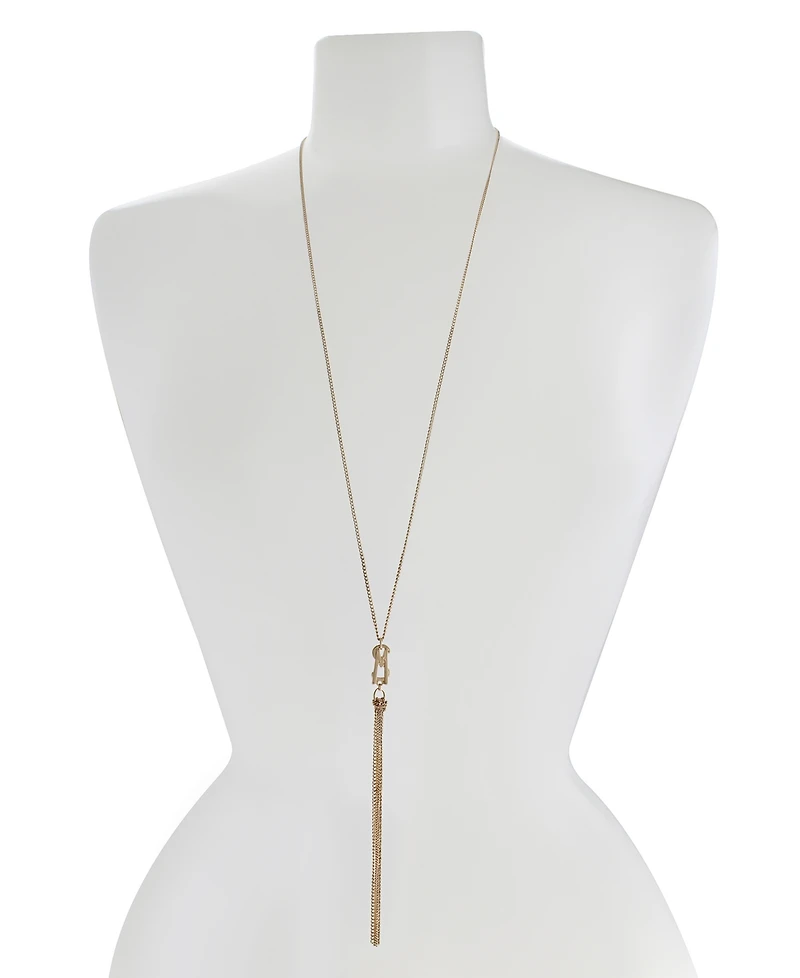 Steve Madden Gold Signature Logo Y Necklace