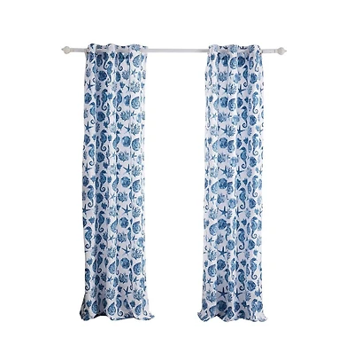 Greenland Home Fashions Pebble Beach Window Panel Pair - 42x84", Blue