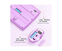 risokeys Wireless Combo, Full-Sized Keyboard with Wrist Rest & 3 Dpi Mouse, 2.4G, Compatible with Pc/Laptop/Computer, Purple