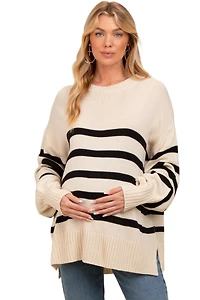 Pinkblush Women's Striped Oversized Side Slit Sweater