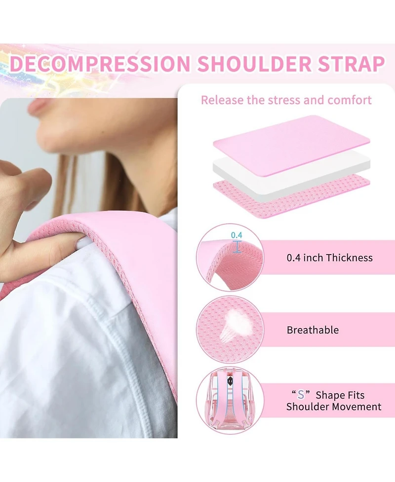 Batfox Heavy-Duty Clear Backpack with Wide Straps – Transparent School Bag for Stadium, Concerts, Sports & Events