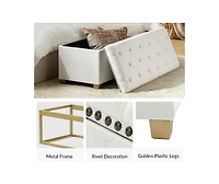 Lauris Classic Tufted Design Storage Bench with Nailhead Trim
