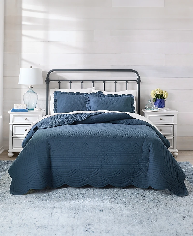 Charter Club Bailey Scallop 3-Pc. Quilt Set, Full/Queen
