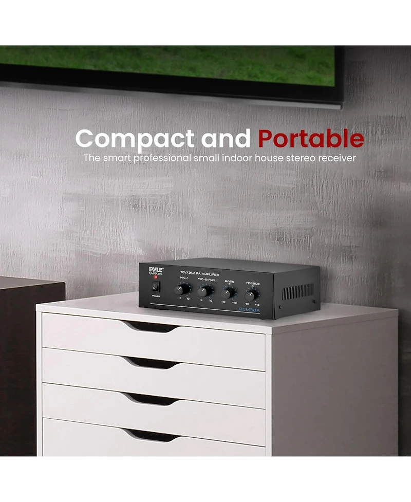 SereneLife 12FT Outdoor Compact Mini Home Power Amplifier