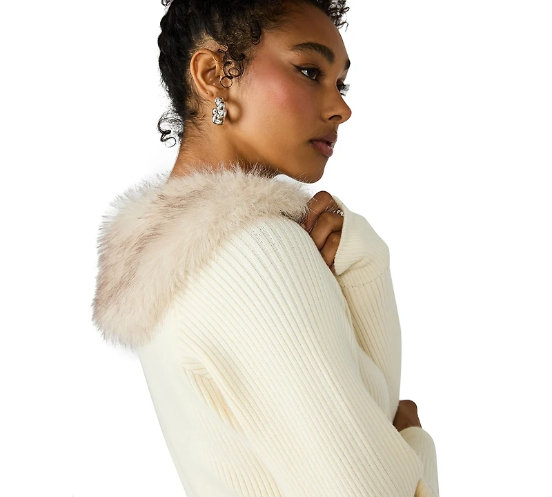 Steve Madden Women's Lysia Collared Sweater Jacket