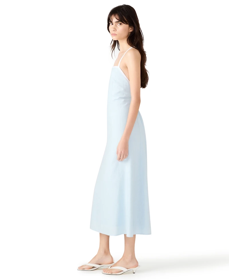 Steve Madden Women's Riyan Tipped Apron-Neck Midi Dress