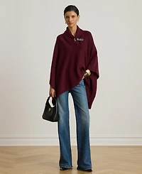 Lauren Ralph Women's Buckle-Trim Sweater Poncho