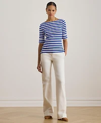Lauren Ralph Women's Striped Boat Neck T-Shirt