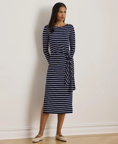 Lauren Ralph Women's Striped Tie-Front Dress