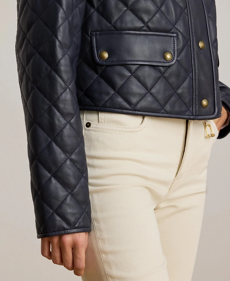 Lauren Ralph Women's Diamond-Quilted Cropped Jacket