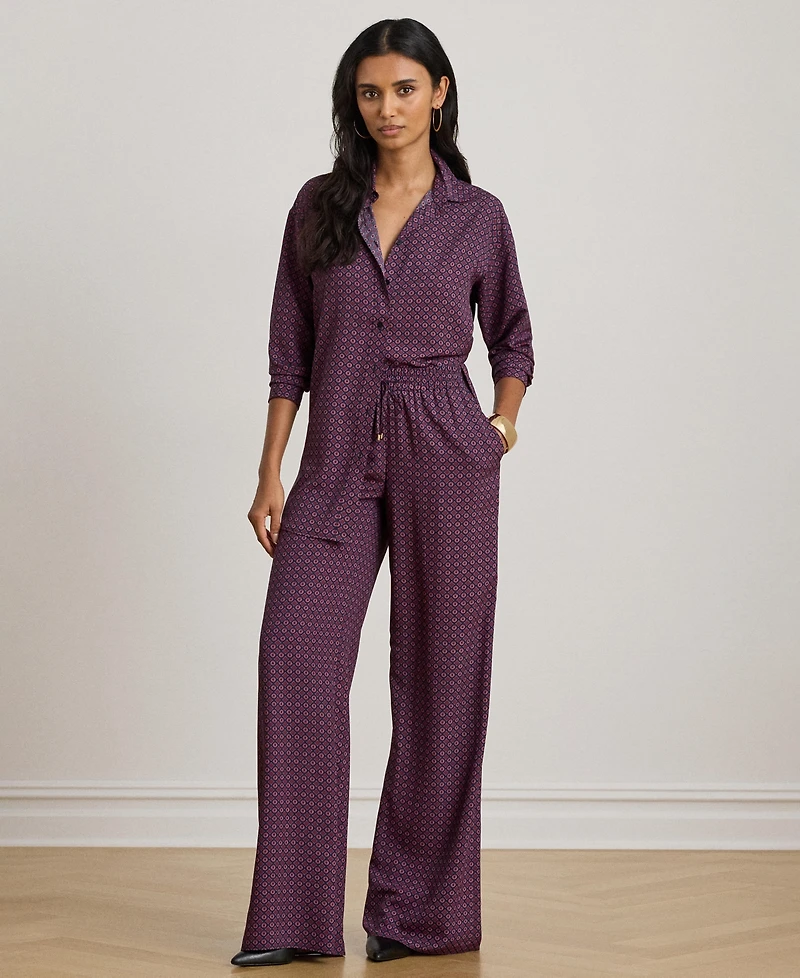 Lauren Ralph Women's Foulard Print Wide-Leg Pants