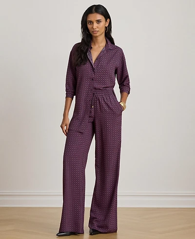 Lauren Ralph Women's Foulard Print Wide-Leg Pants