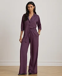 Lauren Ralph Women's Foulard Print Wide-Leg Pants