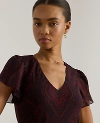 Lauren Ralph Women's Paisley Drop-Waist Dress
