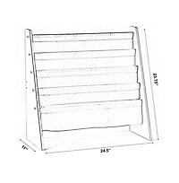 Basicwise 4 Tiered Colorful Lined Kids' Sling Magazine Book Rack