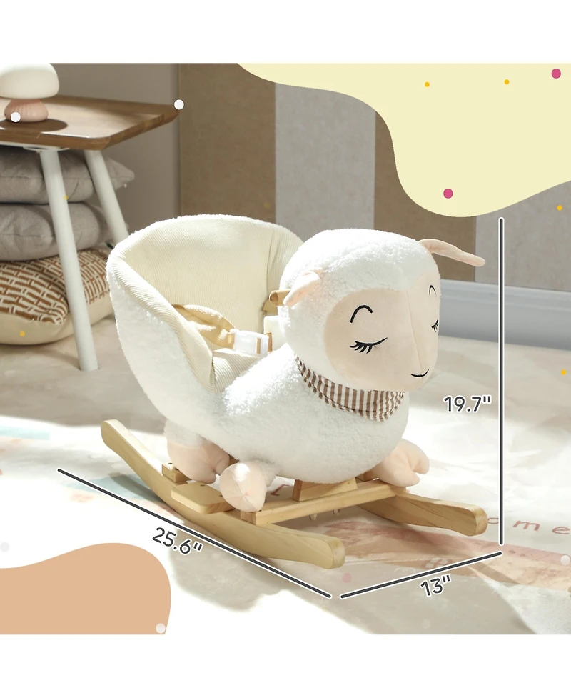 Qaba Baby Rocking Horse, Sheep Rocking Horse for Toddlers 18–36 Months