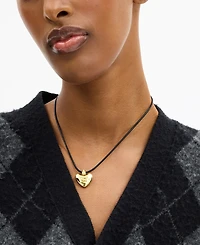 Coach Faux Cultured Pearl Signature Puffy Heart Pendant Necklace