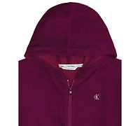Calvin Klein Girls 7-16 Rib Velour Hoodie