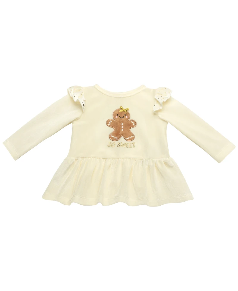 Baby Starters Girls Gingerbread Top, Leggings and Headband, 3-Piece Set