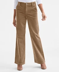 Style & Co Petite Mid Rise Wide-Leg Corduroy Pants, Macy's Exclusive