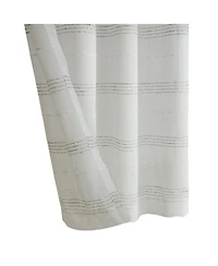 Habitat 100% Polyester Jasper Sheer Faux Linen Stripe Grommet Curtain Panel 52" x 63" White