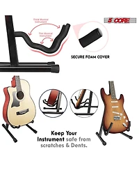 5 Core 2 Pcs Guitar Stands Floor Universal A Frame Folding Instruments Holder for Acoustic Electric Bass Gss 2PCS