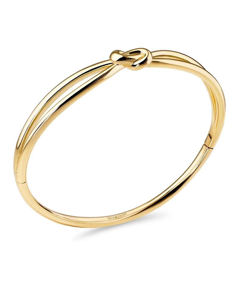 Devata Love Knot Bangle Bracelet in Gold Plated Sterling Silver