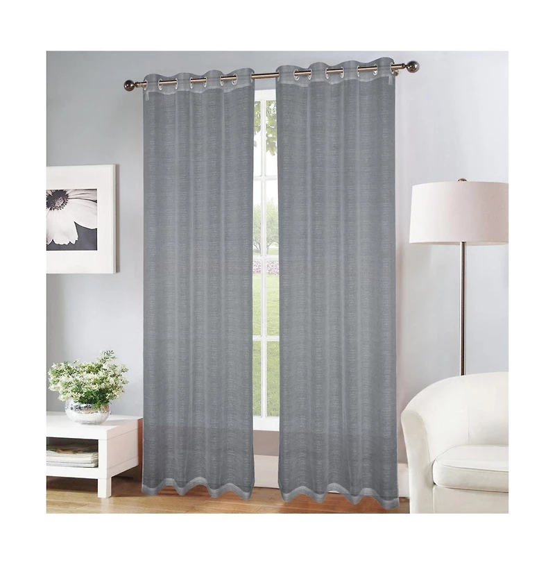 Olivia Gray Erica Doily Stripe Grommet Panel Pair