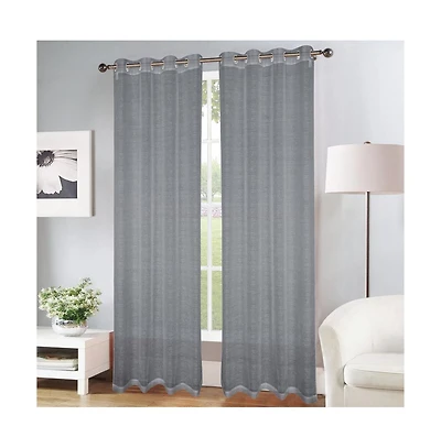 Olivia Gray Erica Doily Stripe Grommet Panel Pair