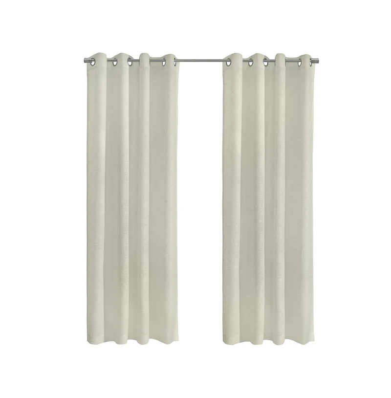 Habitat Boucle Sheer Premium Stylish and Functional Grommet Curtain Panel 52" x 63" Off White
