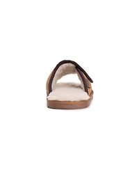 Muk Luks Men's Leather Goods By Topher Open Toe Slipper, Camel, 12