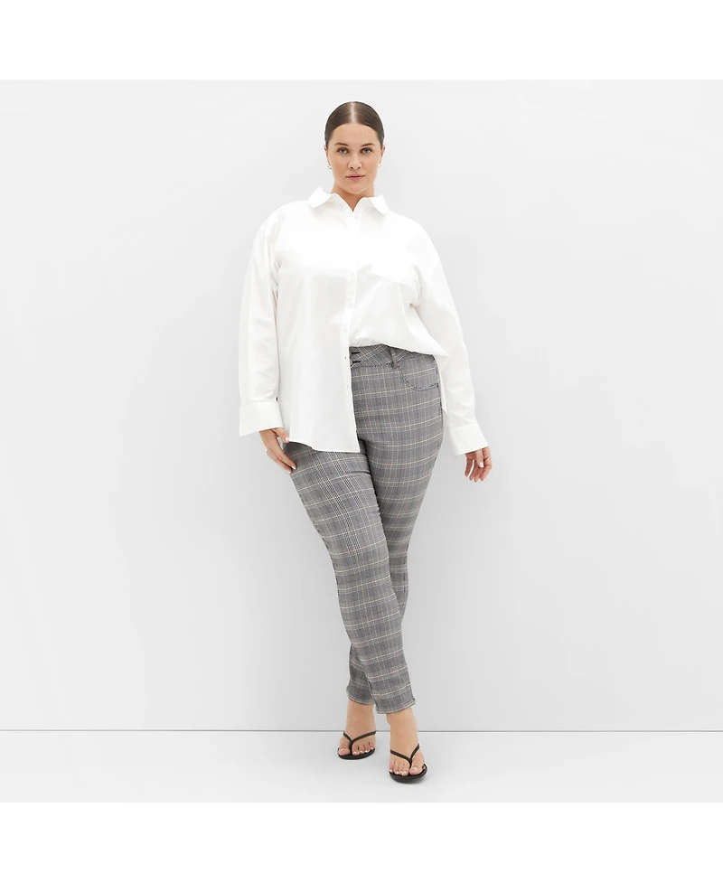 City Chic Women's Plus Bengaline Check Pant
