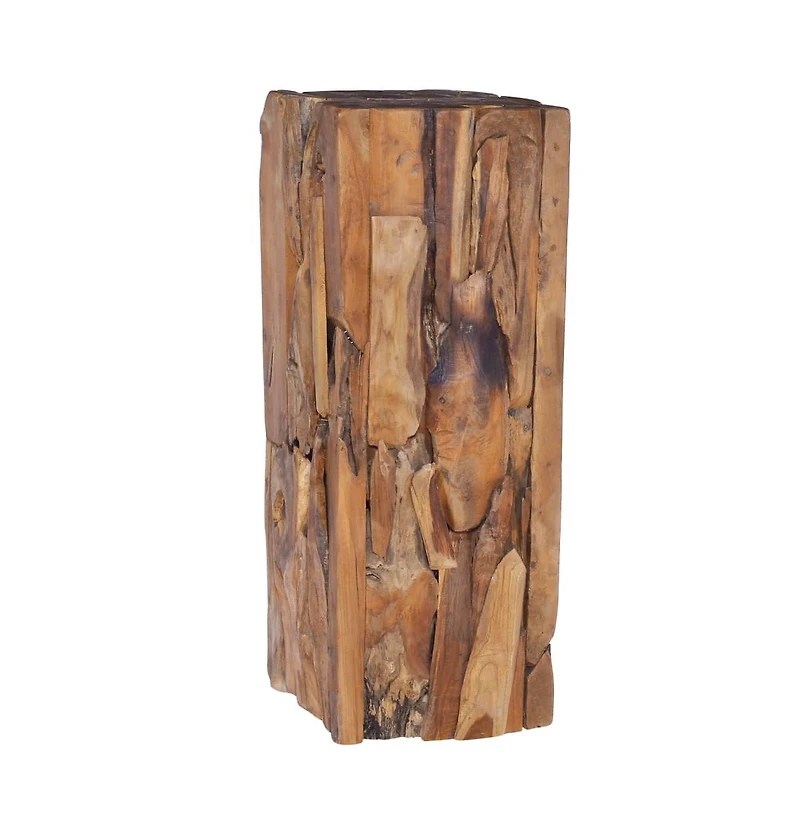 Side Table 11.8"x11.8"x31.5" Solid Teak Wood