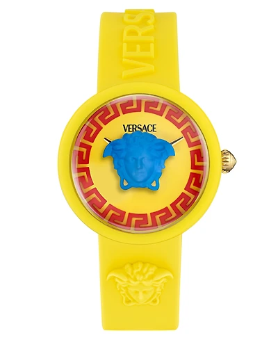 Versace Kids Medusa Pop Yellow Silicone Strap Watch, 32mm