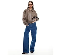 Lioness Women's Kenny Oxford Collared Bomber Jacket