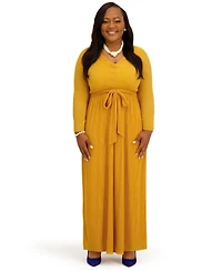 Kasper Women's V-Neck Long-Sleeve Dress