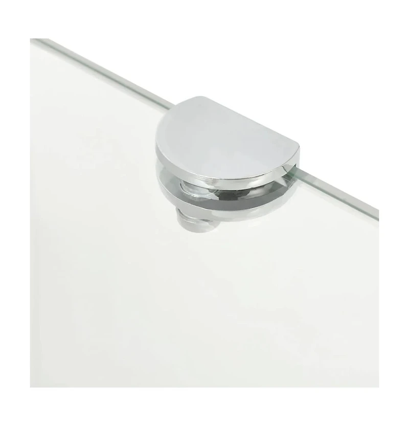 vidaXL Corner Shelf with Chrome Supports Glass Clear 17.7"x17.7"