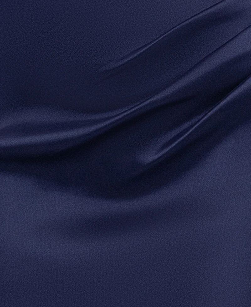 Xscape Women's Sweetheart Neck Double Collar Draped Long Dress